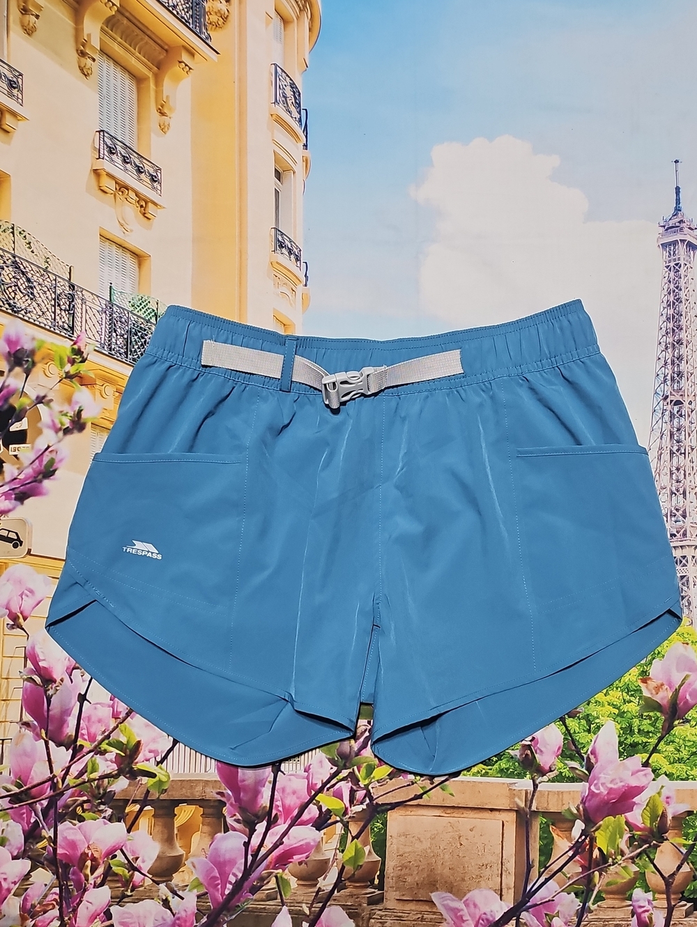 Trespass Blue Swim Shorts with Integrated Belt Size Small New